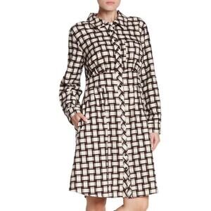 Velvet Heart Labella Button-Down Dress Long Sleeve Plaid Extra Small Pockets